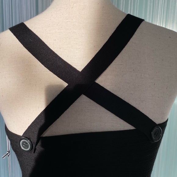 Guess Jeans Black Knitted Open Back Ribbed Dress NWT - Picture 13 of 15